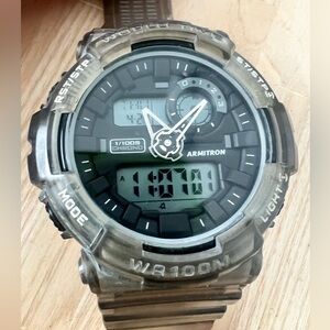 Armitron pro sport grey digital watch NEW BATTERY